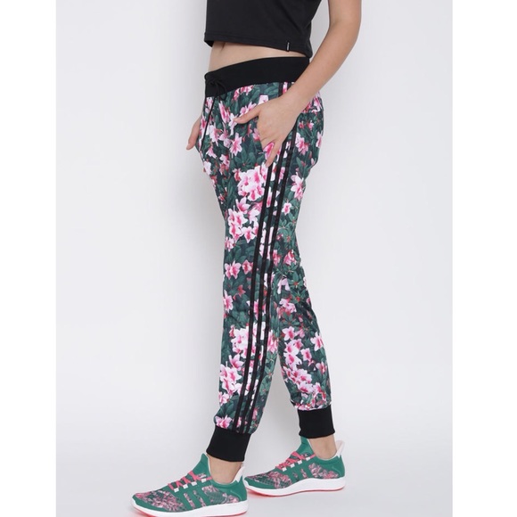 adidas track pants floral